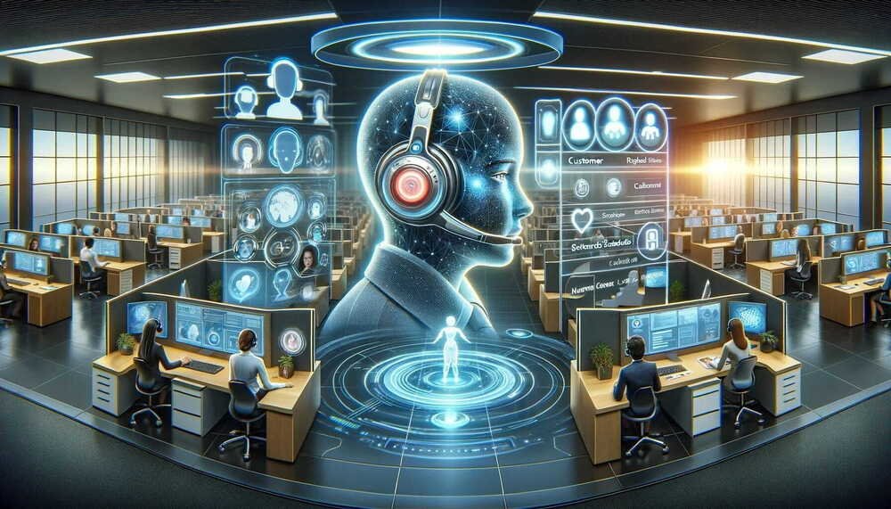 AI voice call center visualization